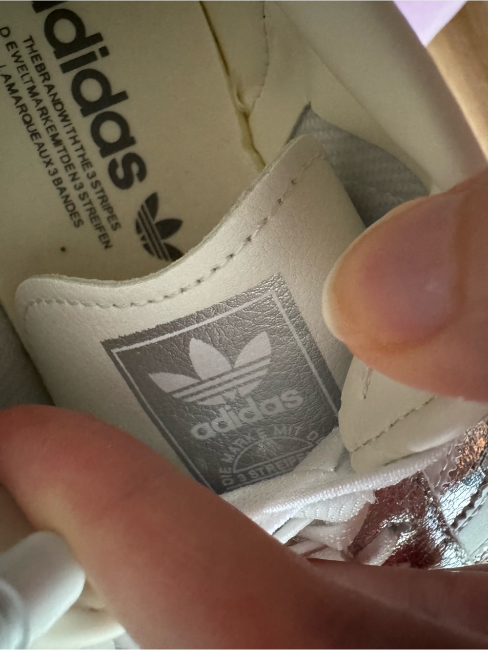 Adidas Samba OG Metallic Silver Leather Sneakers - Picture 9 of 10